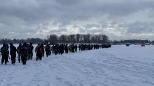 Lakeview National Ice Fishing Championship the march to the lake - Discover Montcalm Podcast Lakeview National Ice Fishing Championship the march to the lake